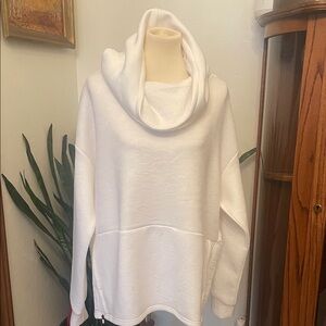 Cozy White Cowl Neck/ Hoodie Sweatshirt